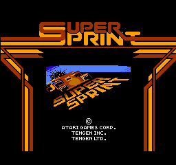 Super Sprint title screen for Famicom